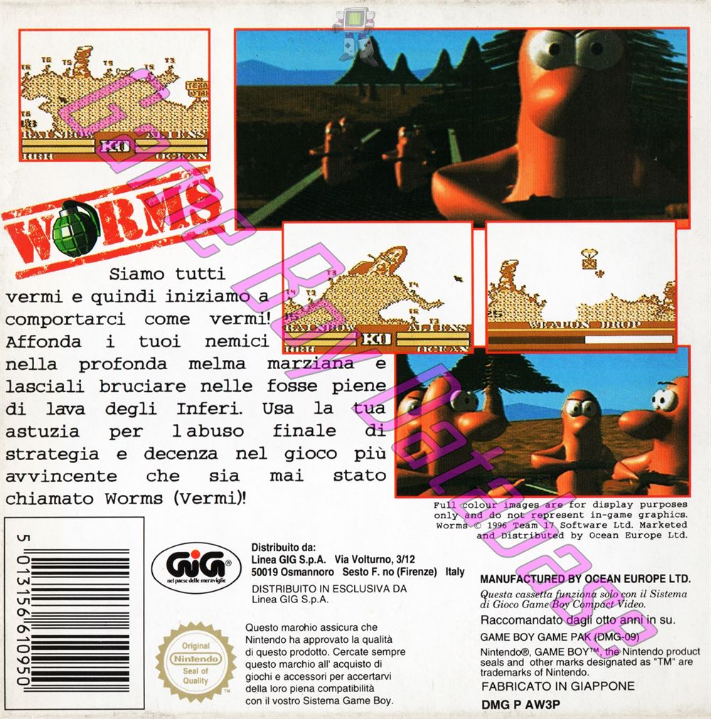 Worms ITA Back of the box