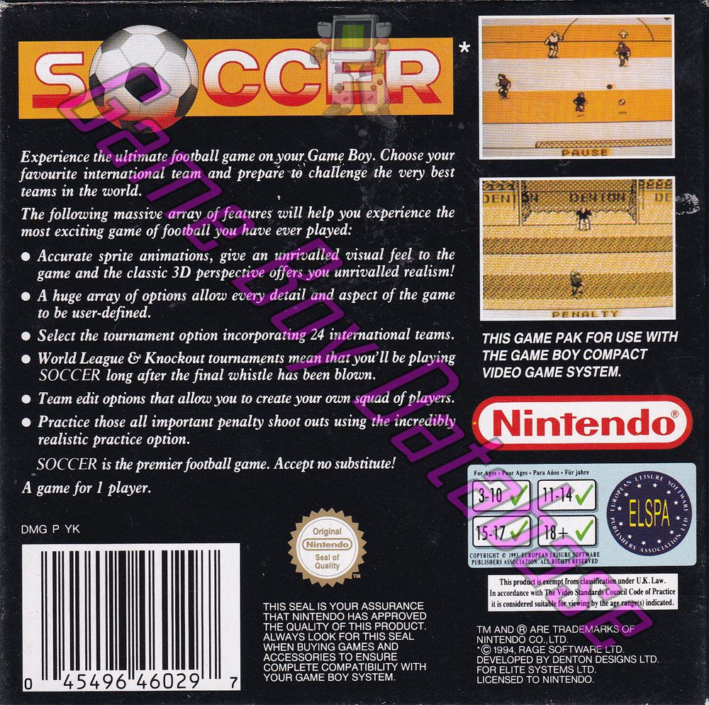 Soccer UKV-1 Back of the box