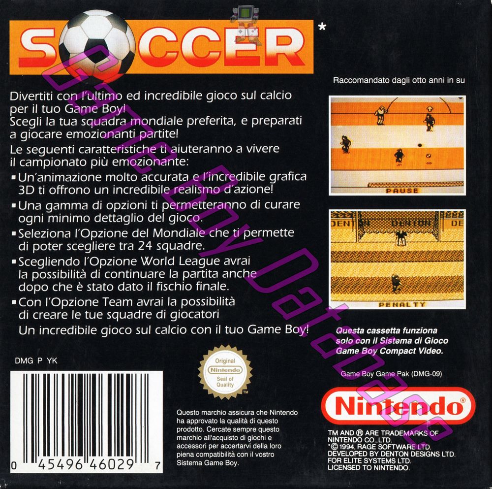 Soccer ITA-1 Back of the box