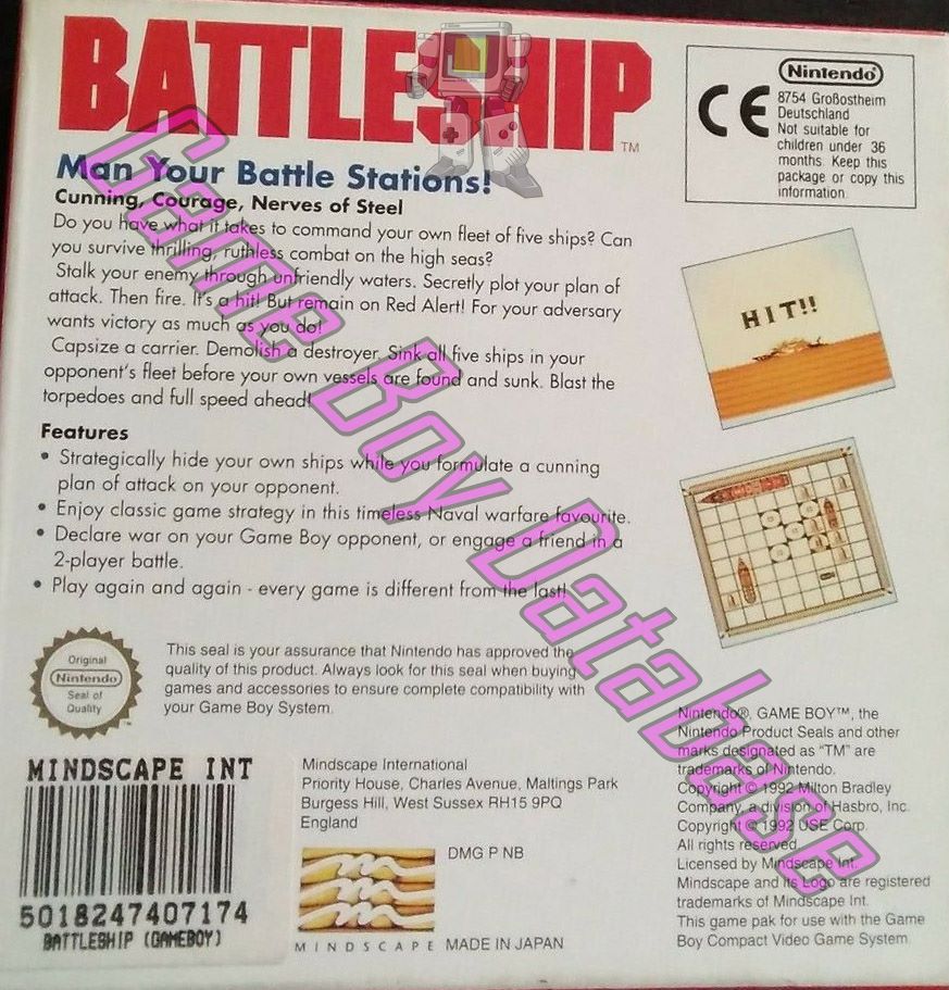 Battleship UKV Back of the box