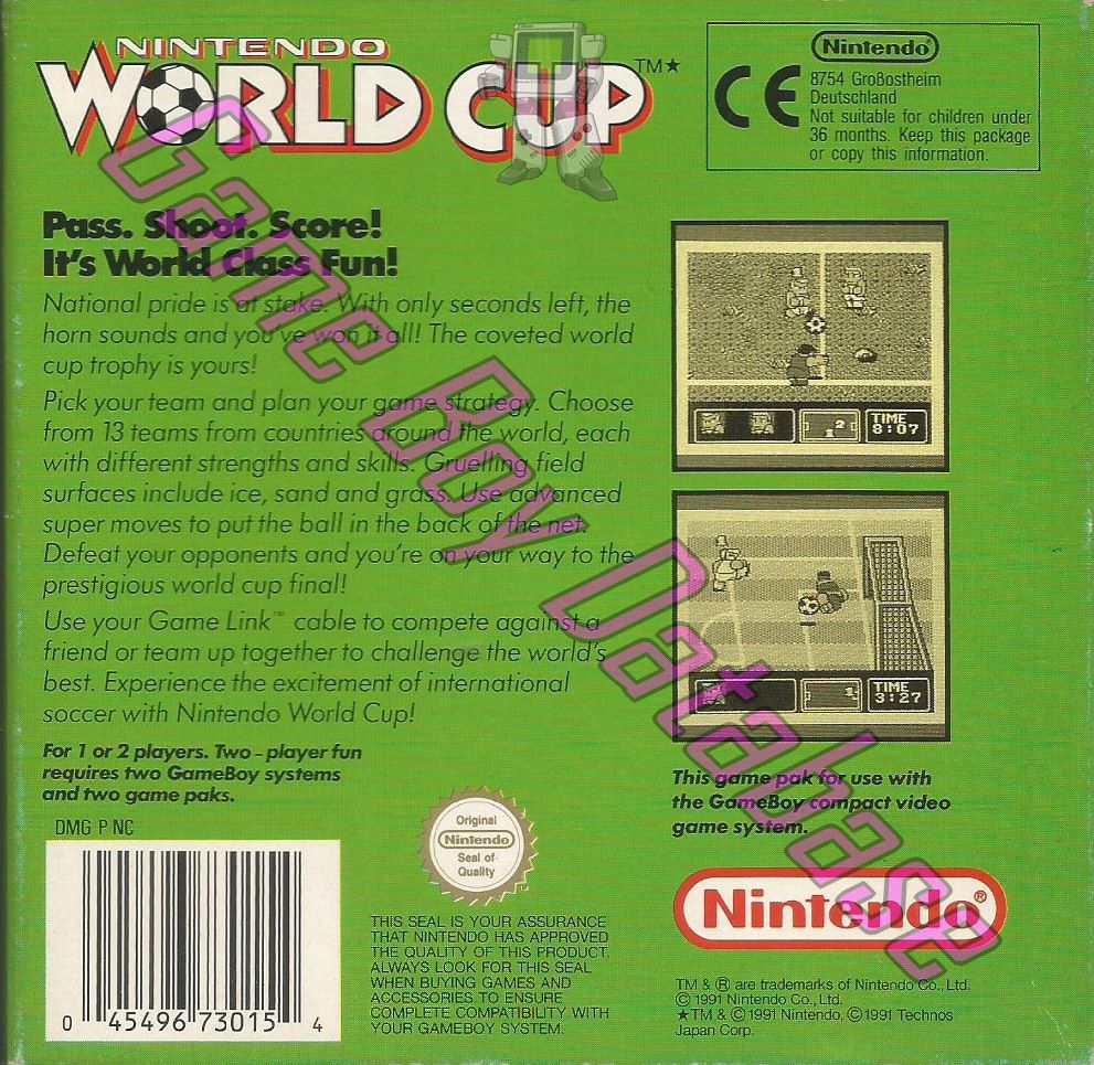 Nintendo World Cup GPS Back of the box