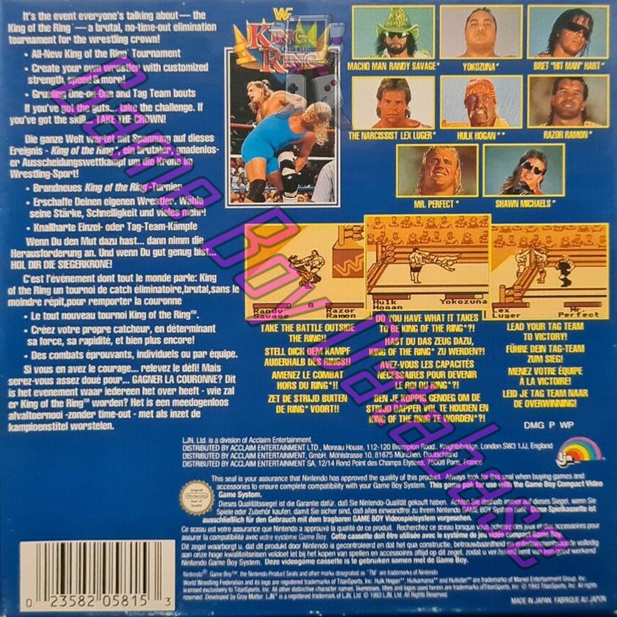 WWF King of the Ring UKV Back of the box