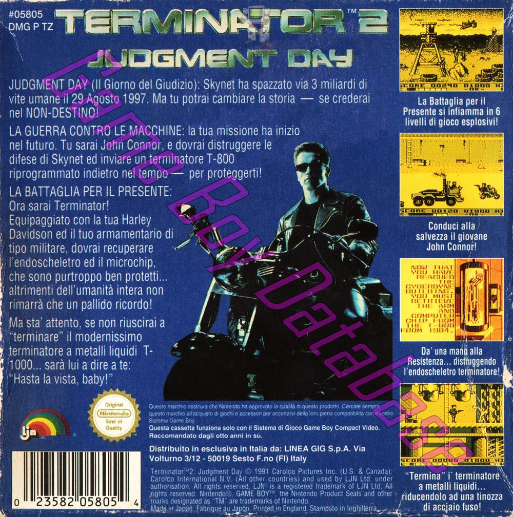 T2 Terminator 2 Judgment Day ITA Back of the box