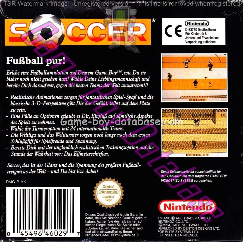 Soccer NOE-1 Back of the box