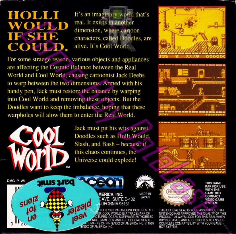 Cool World USA Back of the box