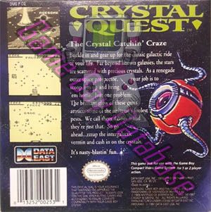 Crystal Quest USA Back of the box