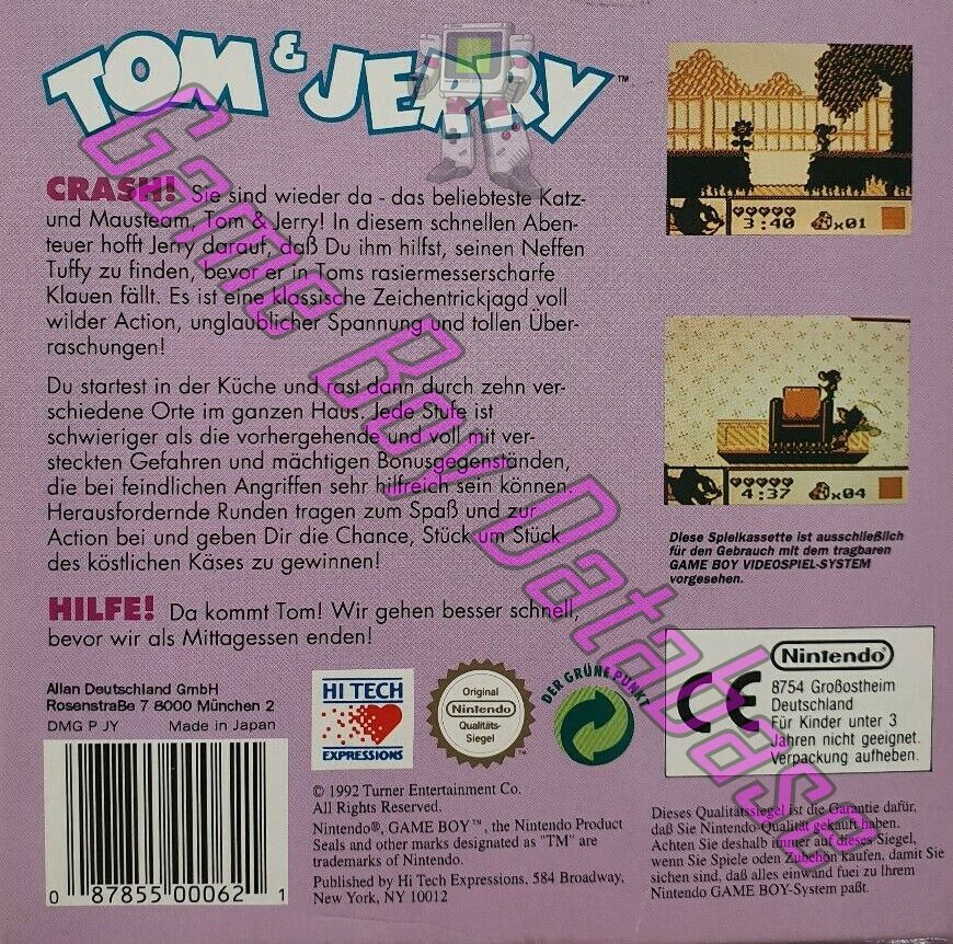 Tom & Jerry NOE Back of the box