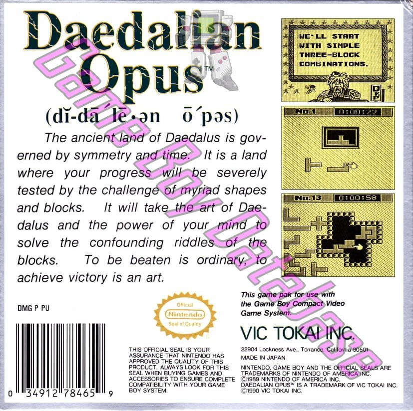 Daedalian Opus USA Back of the box