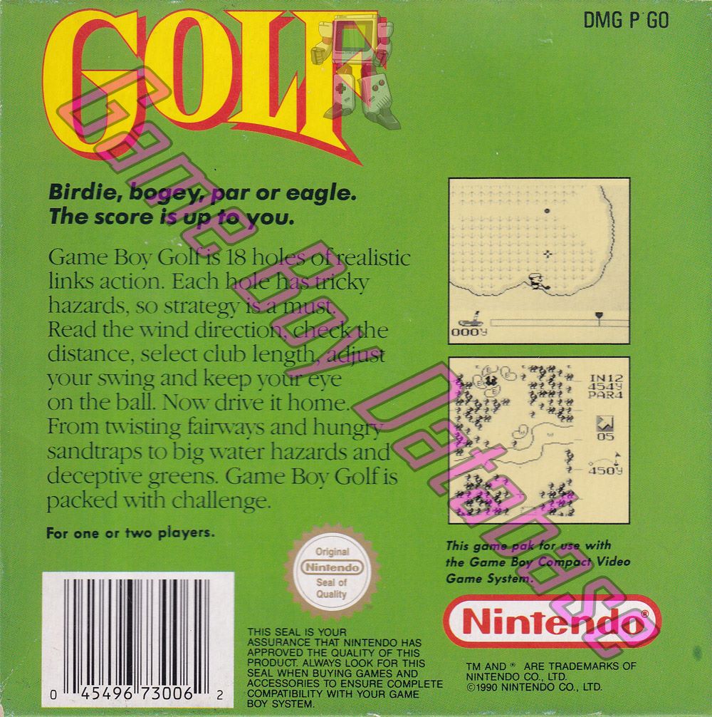 Golf AUS-1 Back of the box