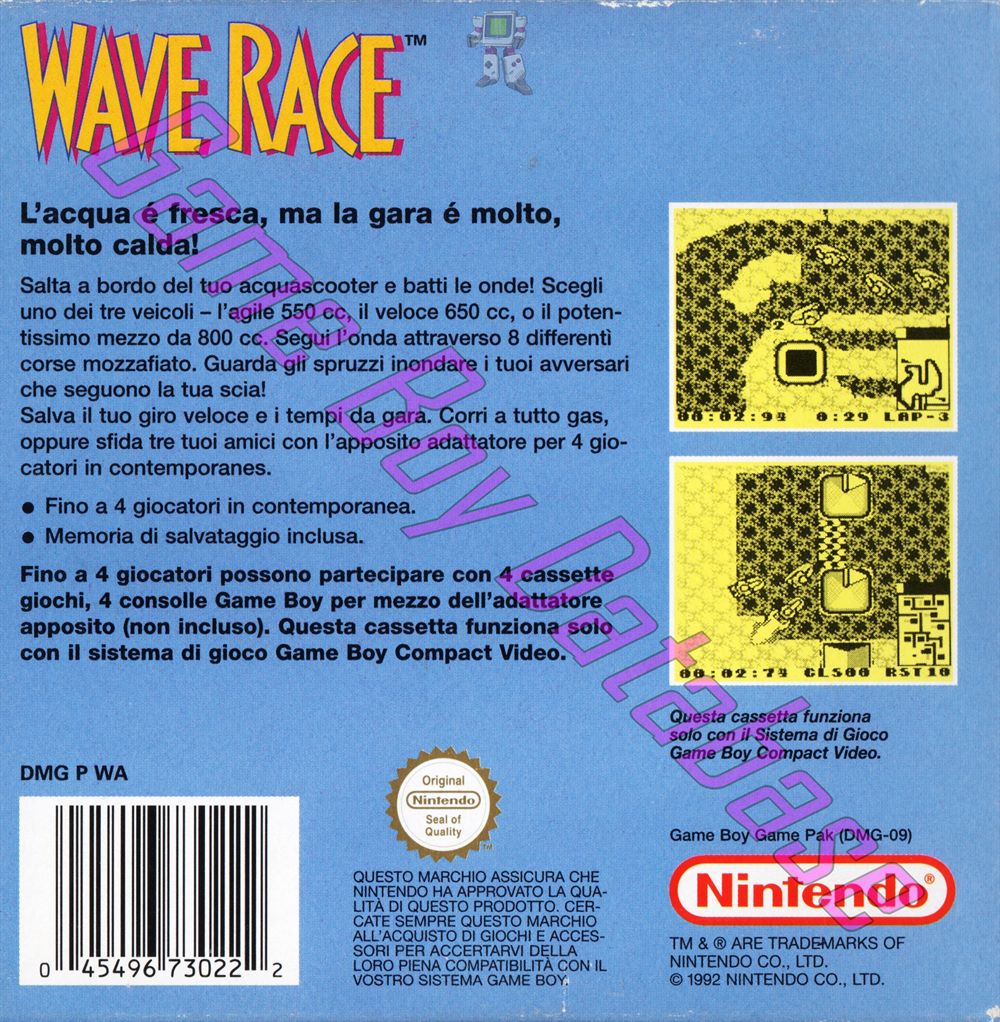 Wave Race ITA Back of the box