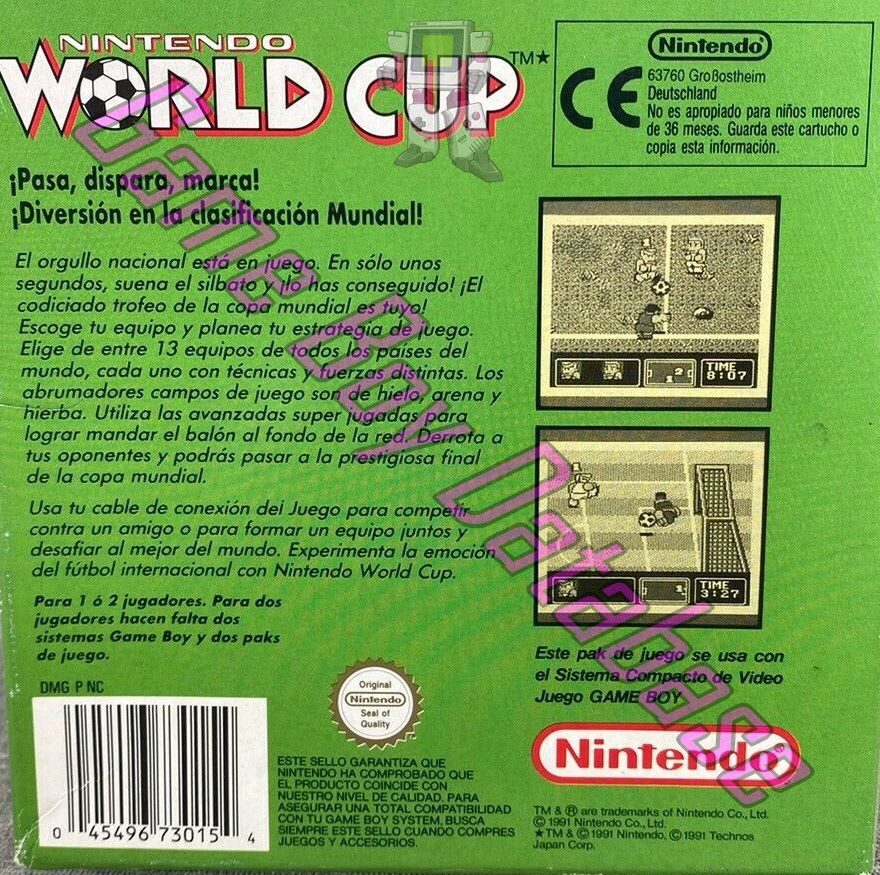 Nintendo World Cup ESP-2 Back of the box