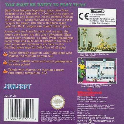 Daffy Duck UKV-1 Back of the box