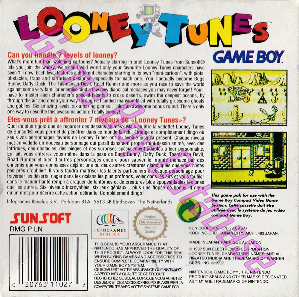 Looney Tunes EUR-2 Back of the box