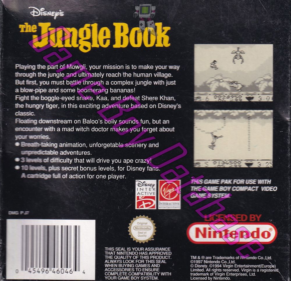 Jungle Book (Disney’s the) AUS Back of the box