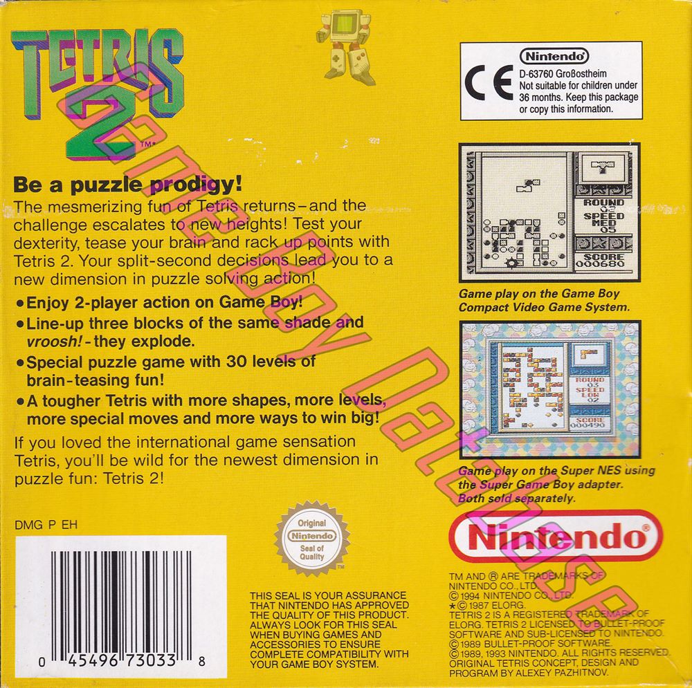 Tetris 2 UKV Back of the box