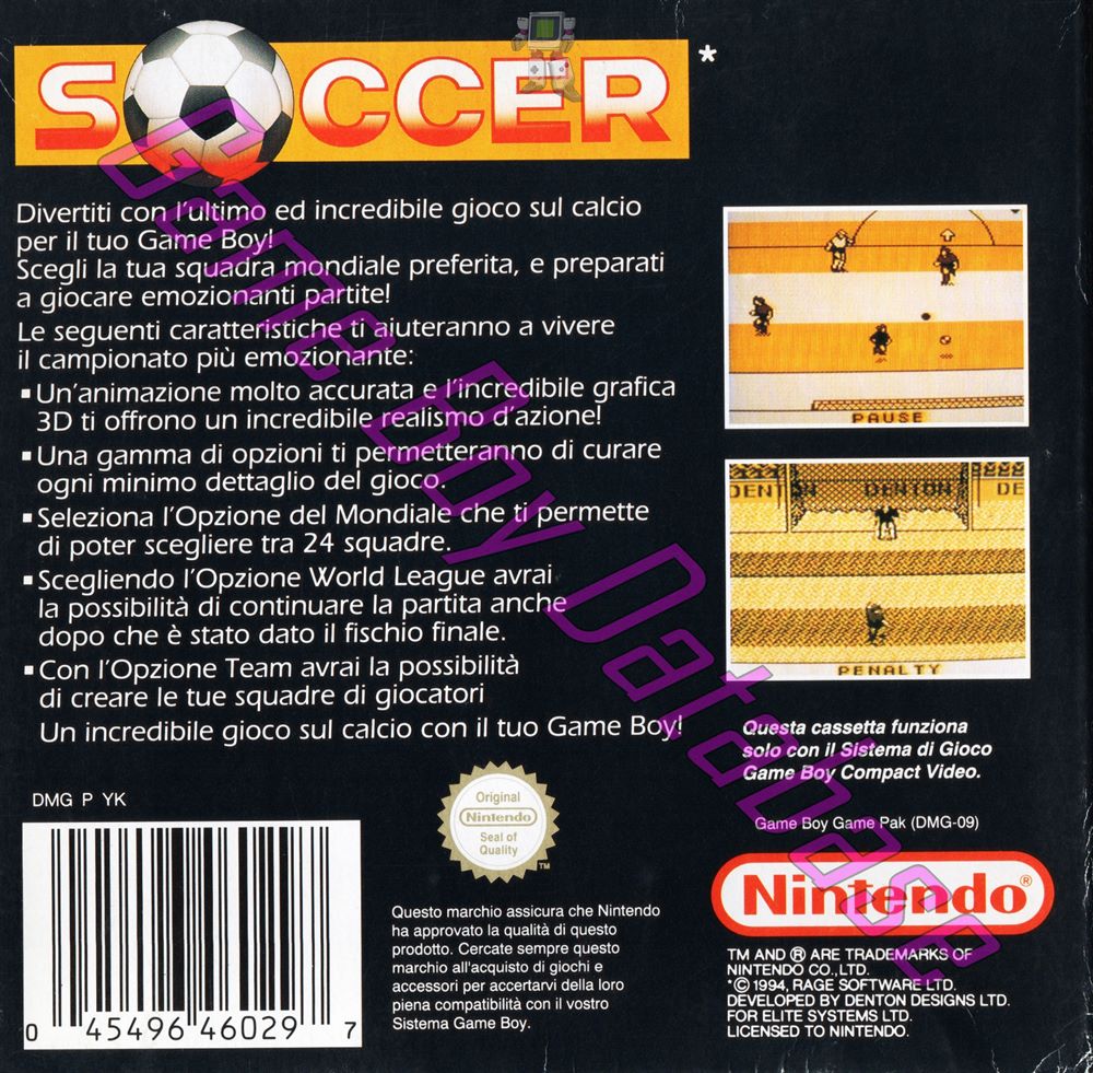 Soccer ITA-2 Back of the box