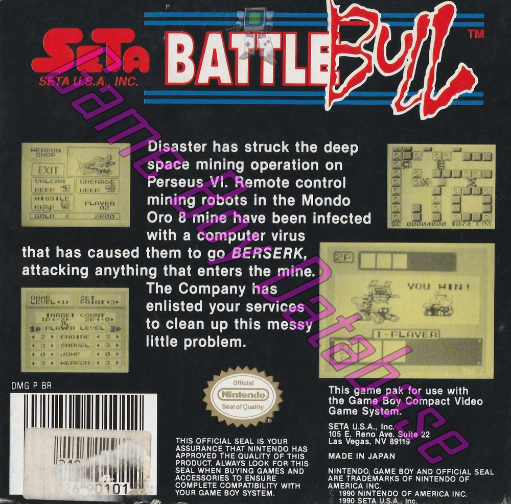 Battle Bull USA-1 Back of the box