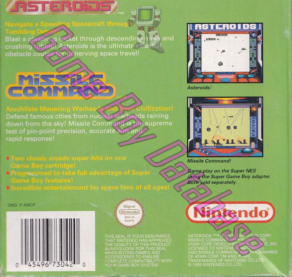 Arcade Classic no.1 Asteroids - Missile Command AUS Back of the box