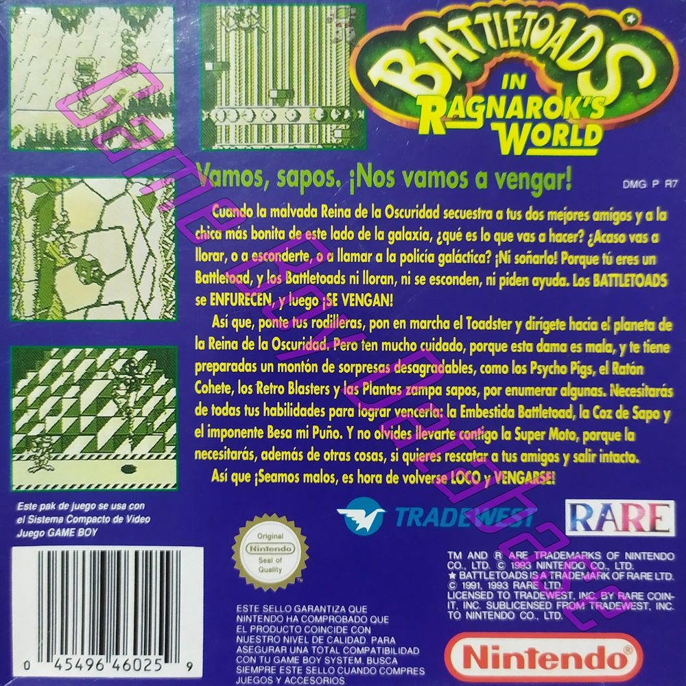 Battletoads in Ragnarok's World ESP-2 Back of the box