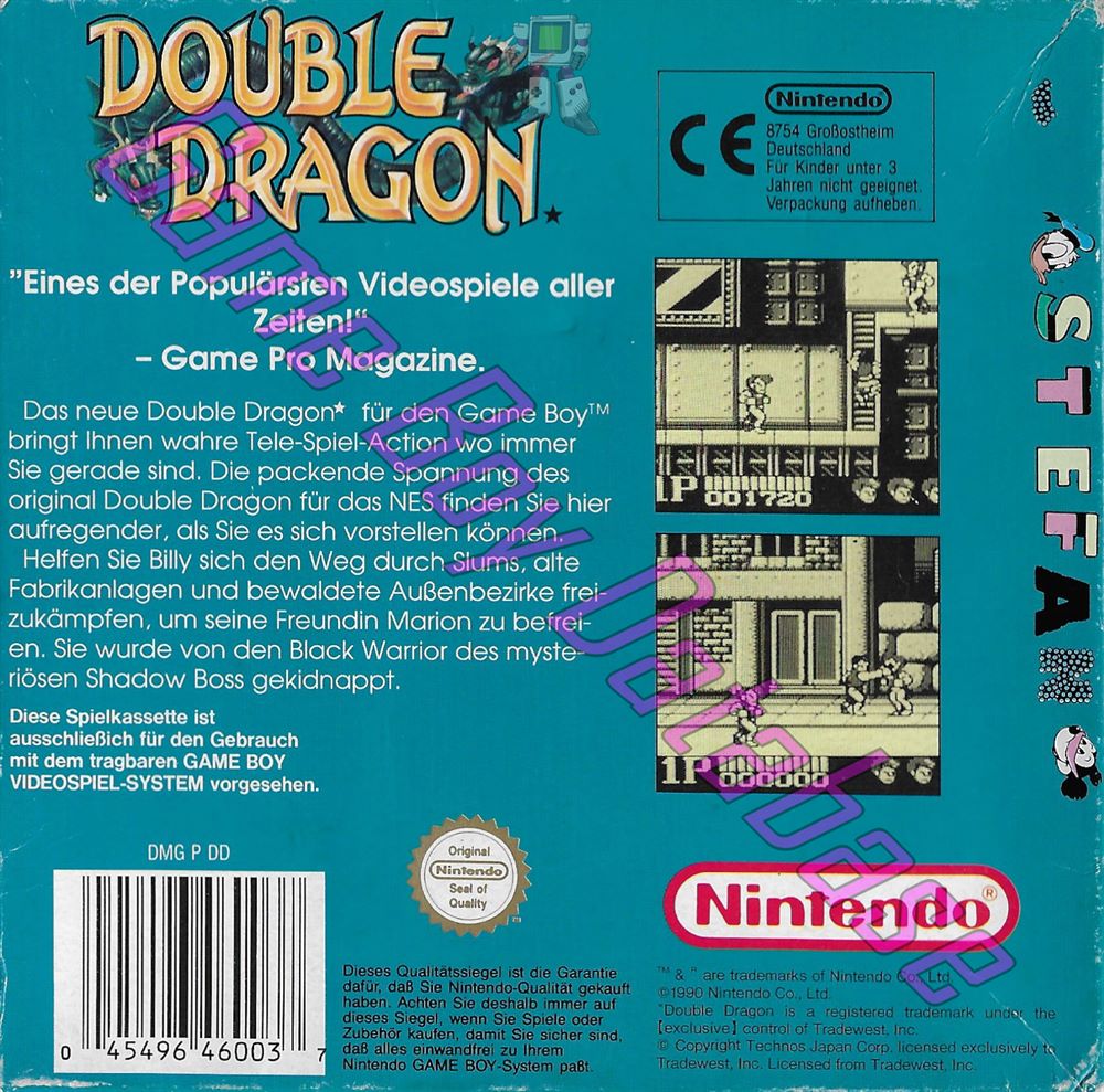 Double Dragon FRG-1 Back of the box