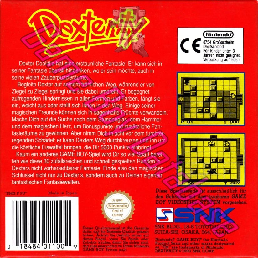 Dexterity FRG Back of the box