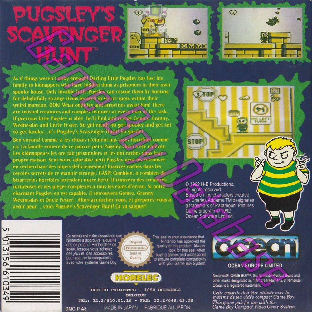 Addams Family Pugsley's Scavenger Hunt (the) FAH-1 Back of the box