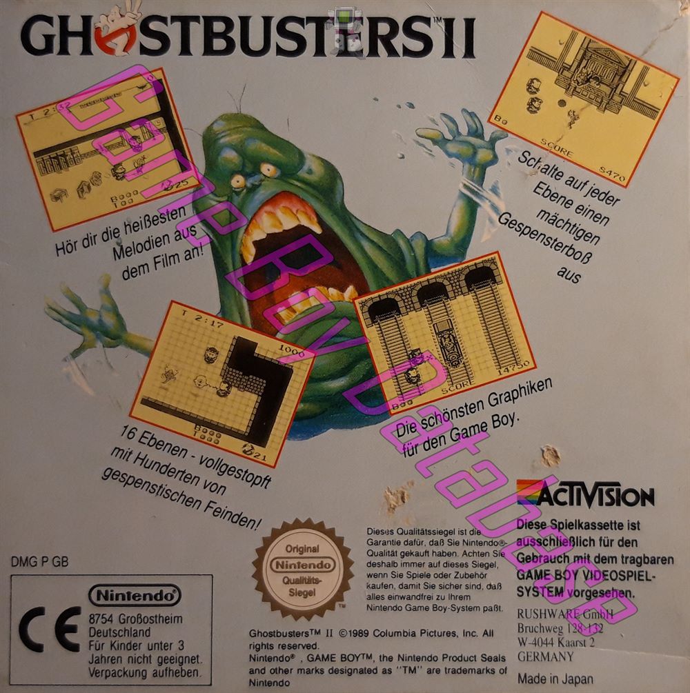 Ghostbusters II NOE-1 Back of the box