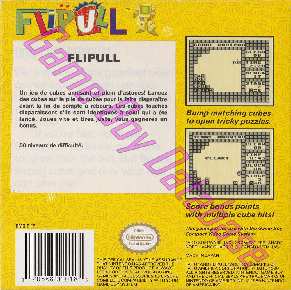 Flipull USA Back of the box