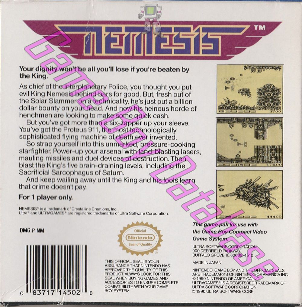 Nemesis USA Back of the box