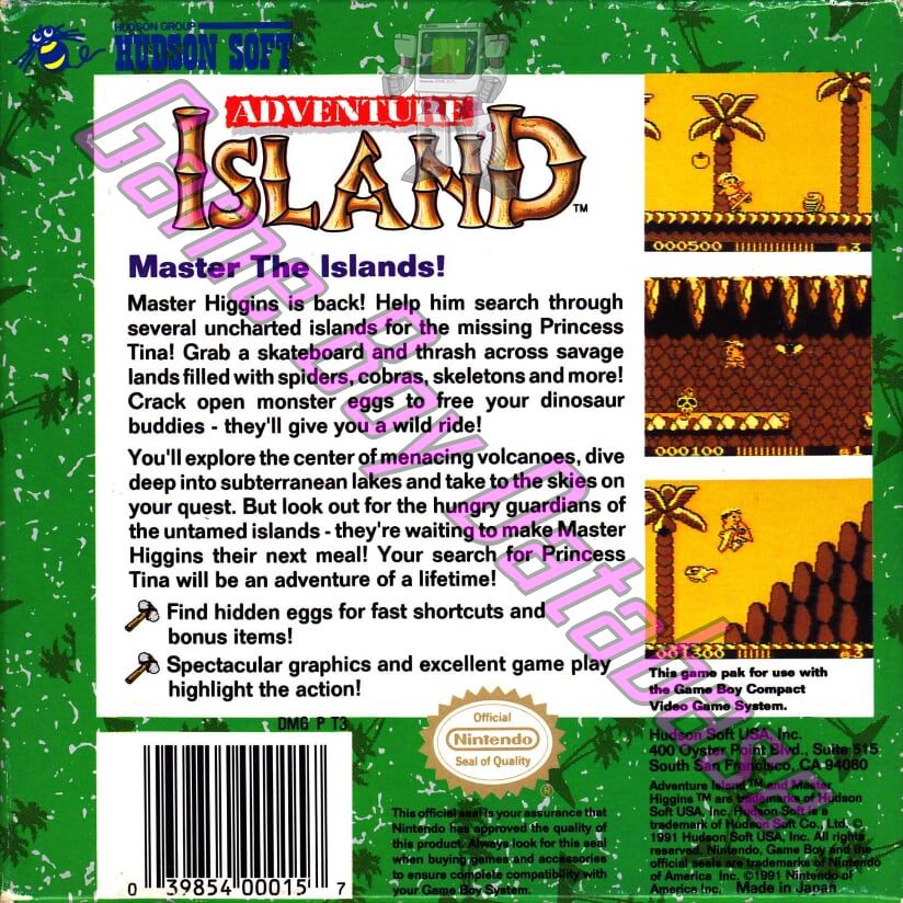 Adventure Island USA Back of the box