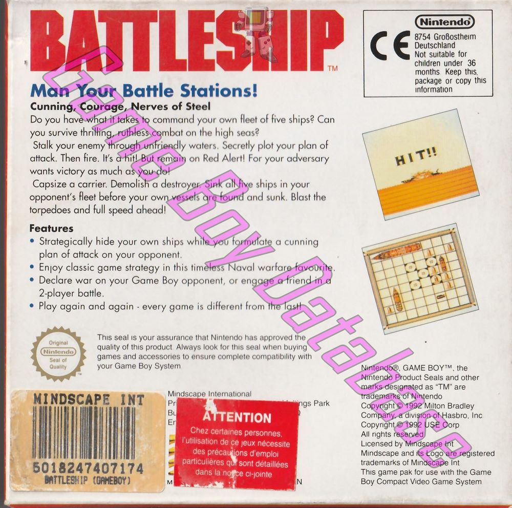 Battleship UKV Back of the box