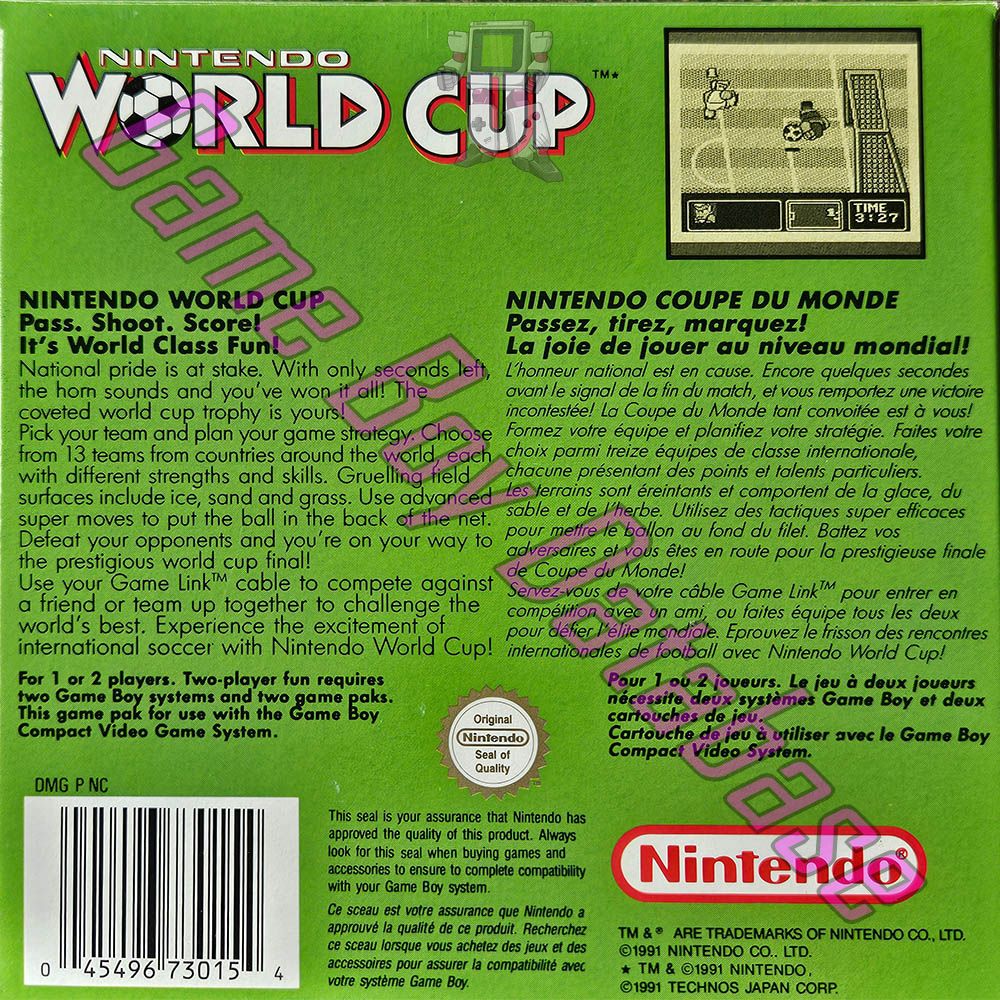 Nintendo World Cup FAH Back of the box