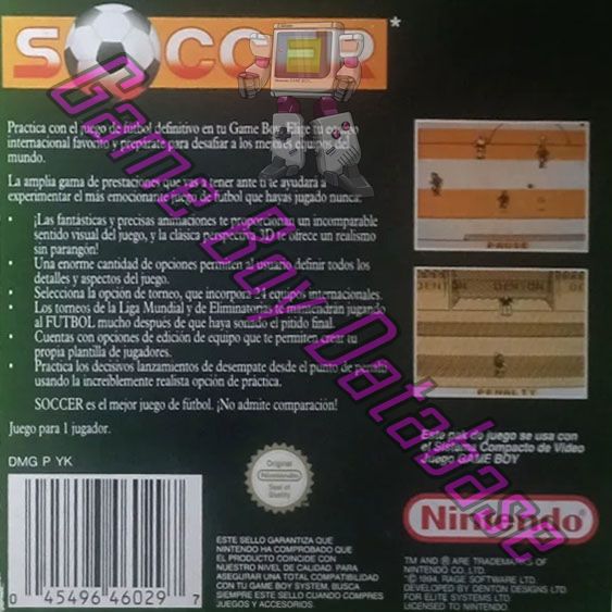 Soccer ESP-3 Back of the box