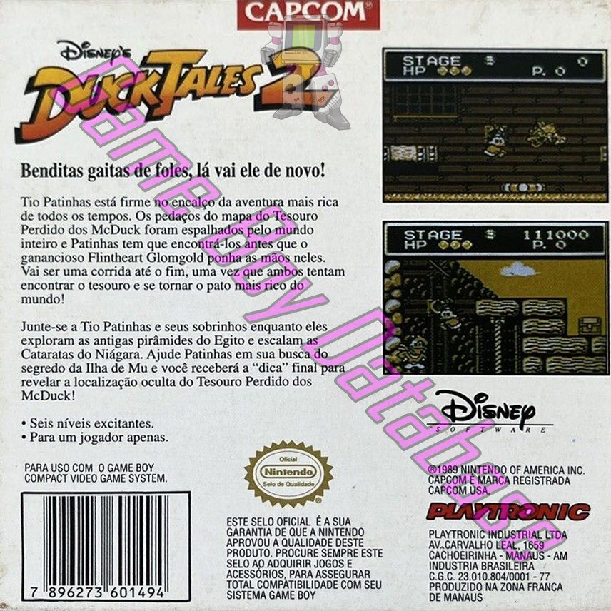 Duck Tales 2 (Disney's) BRA Back of the box