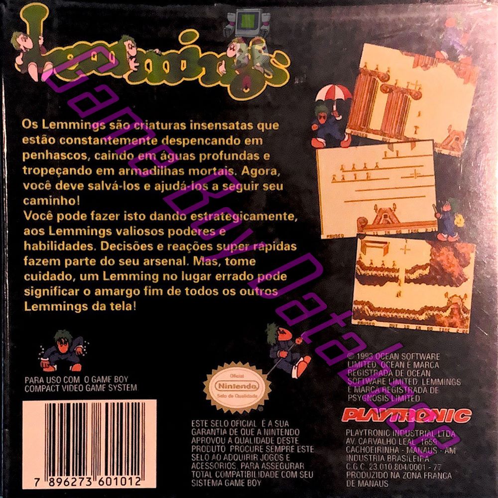 Lemmings BRA Back of the box