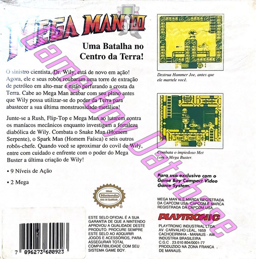 Mega Man III BRA Back of the box