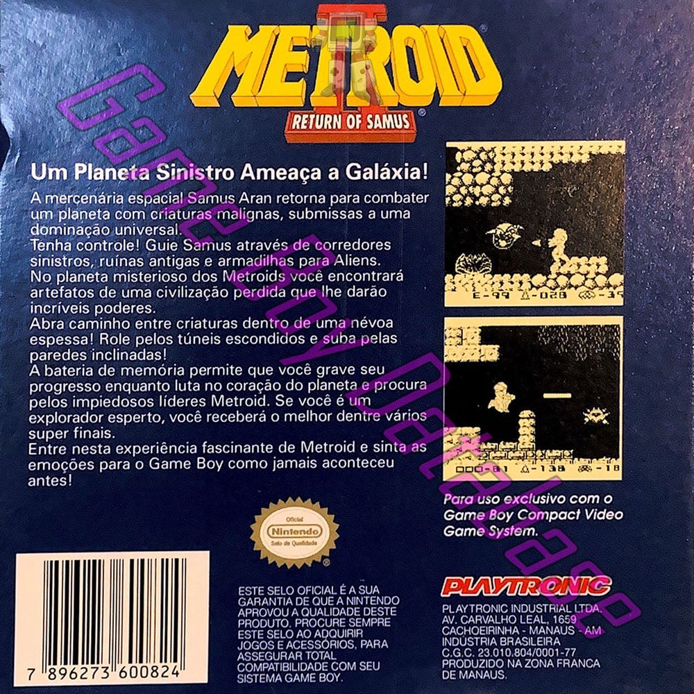 Metroid II Return of Samus BRA Back of the box