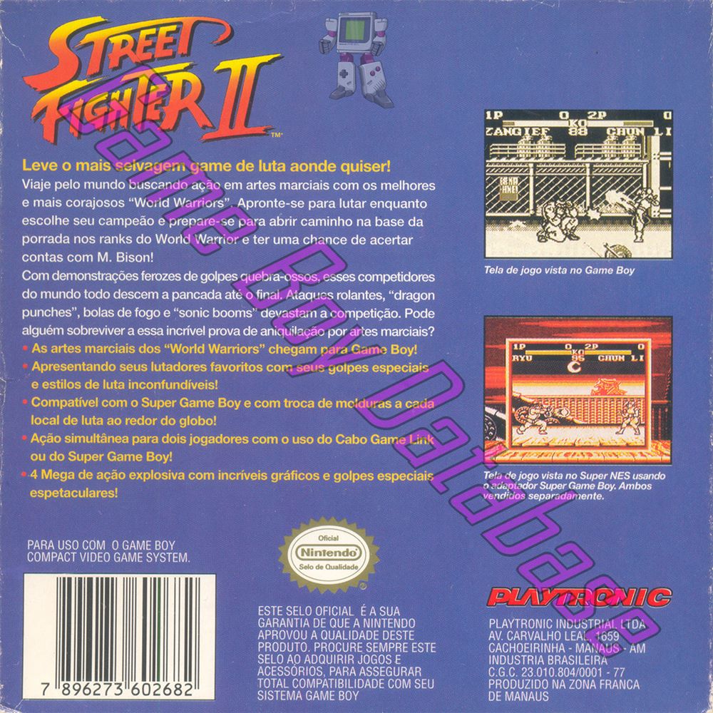 Street Fighter II BRA Back of the box