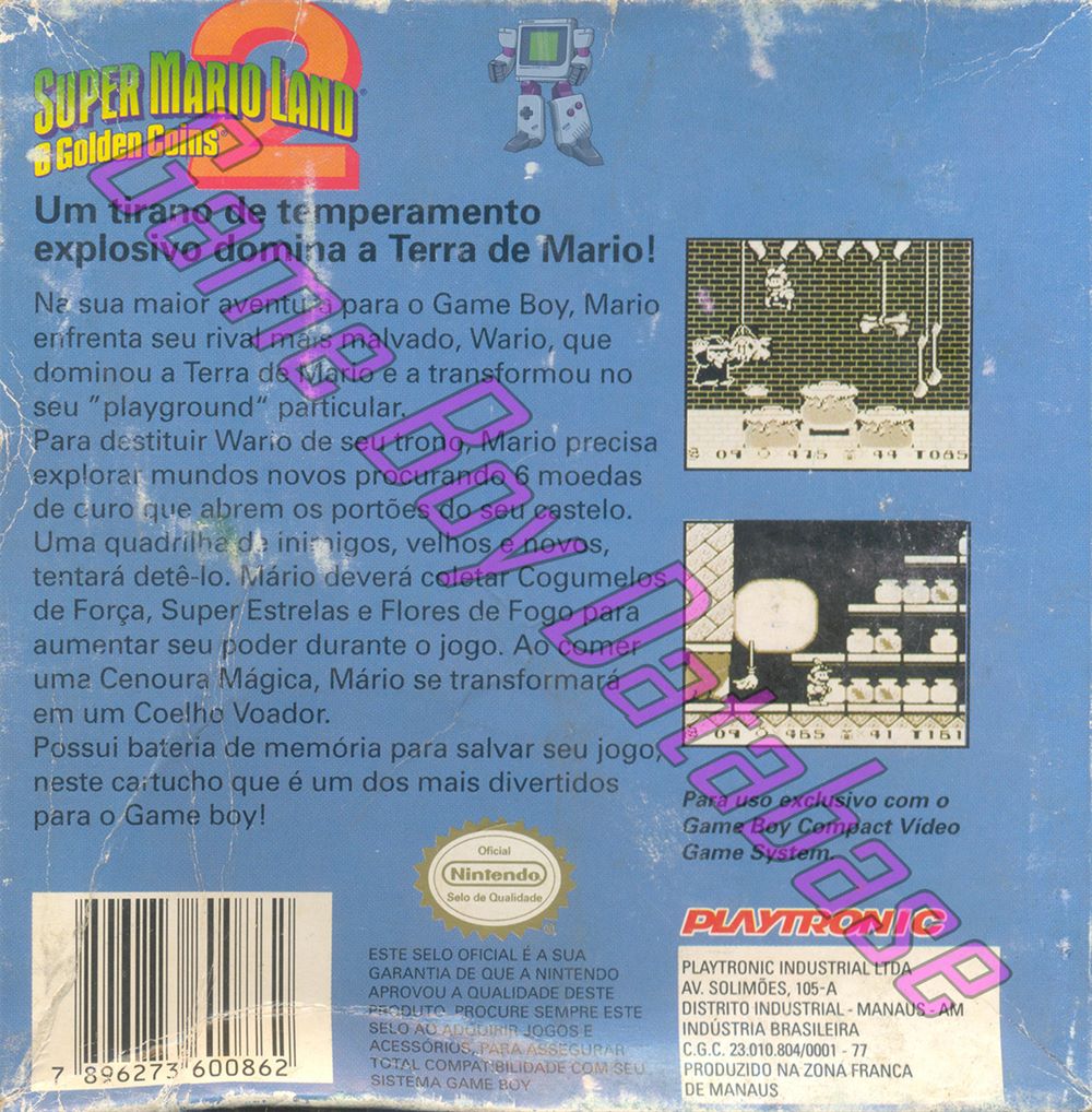 Super Mario Land 2: 6 Golden Coins  BRA Back of the box