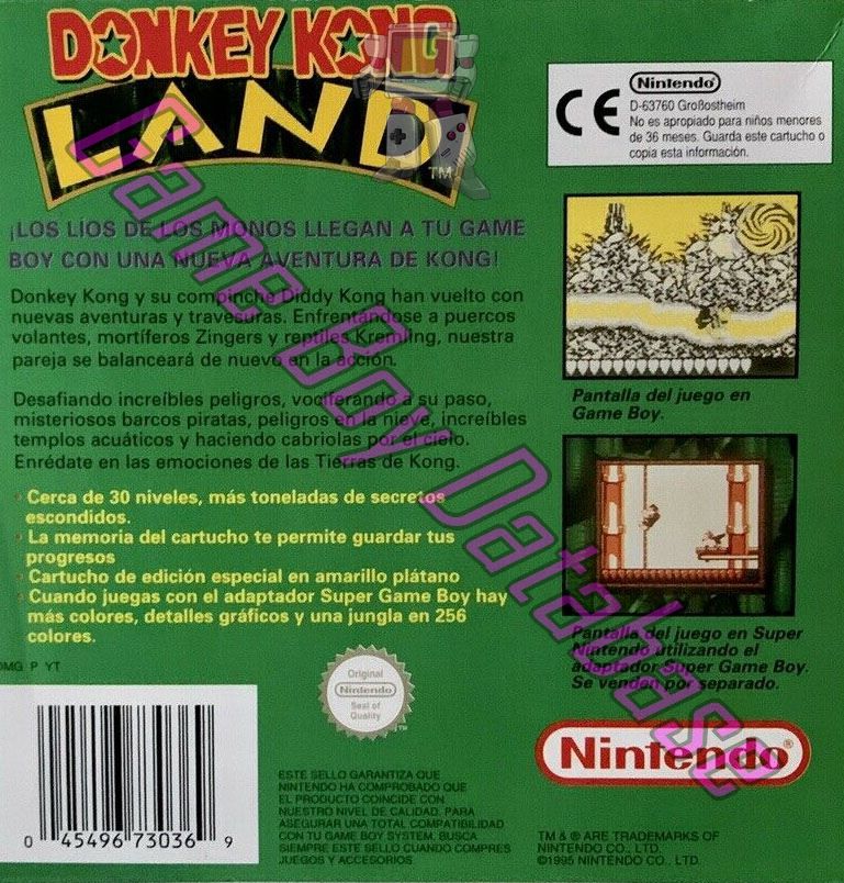 Donkey Kong Land ESP-2 Back of the box