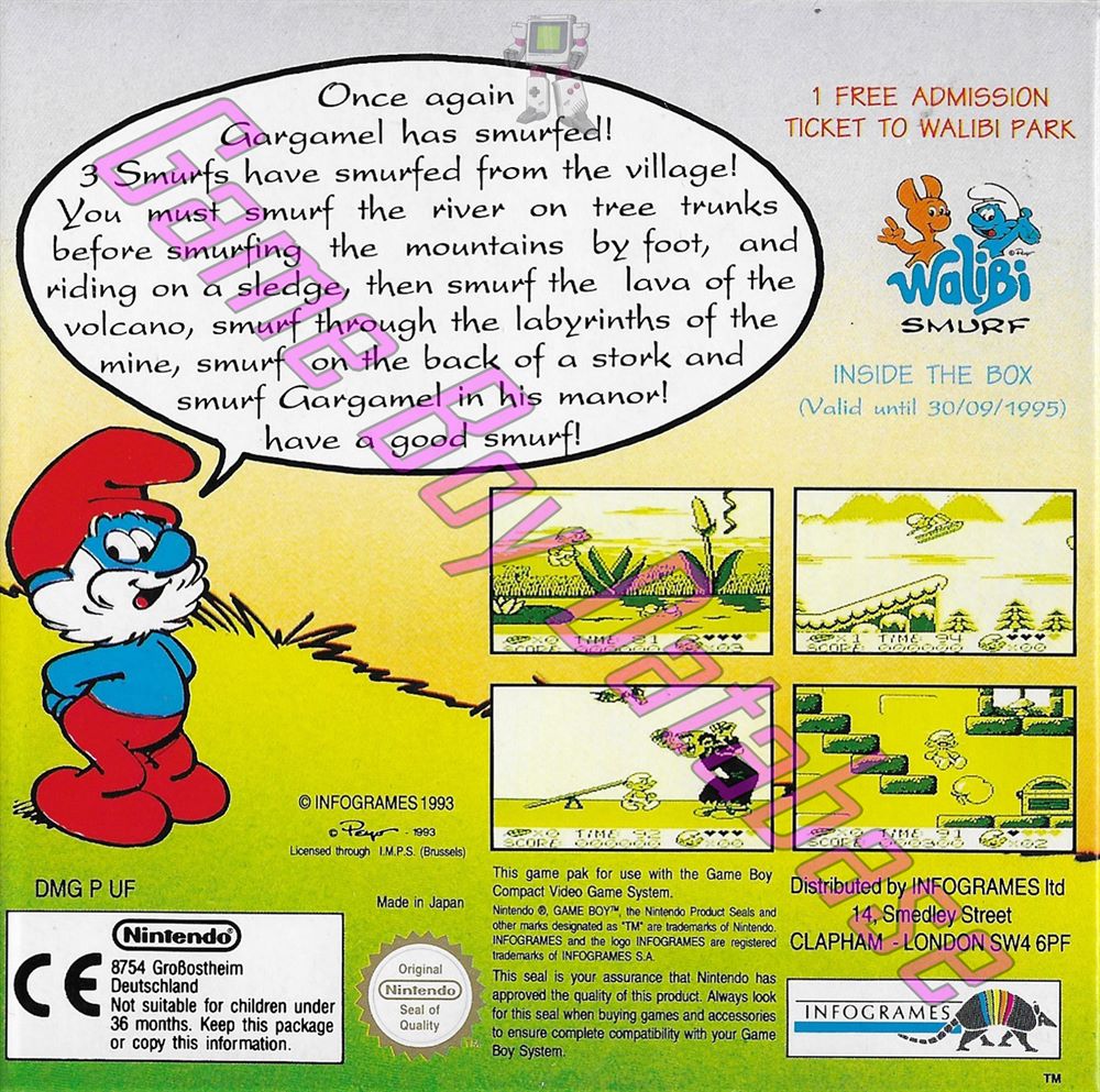 Smurfs (the) UKV Back of the box