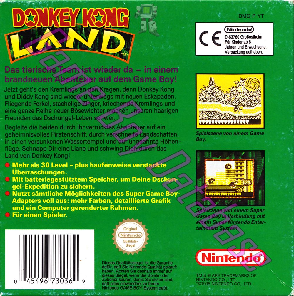 Donkey Kong Land (German Edition) GPS Back of the box