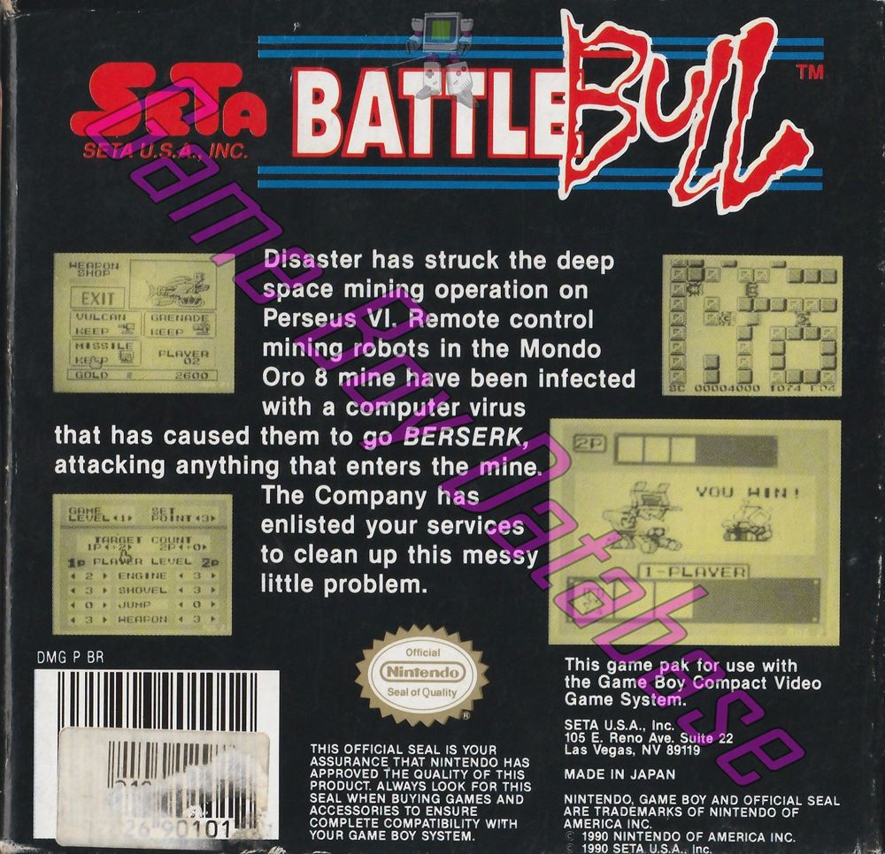 Battle Bull USA-1 Back of the box