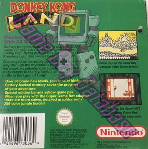 Donkey Kong Land SCN Back of the box