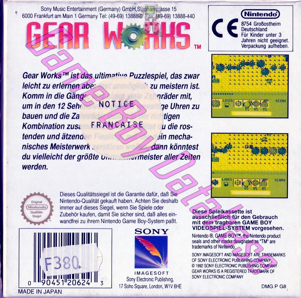 Gear Works NOE Back of the box