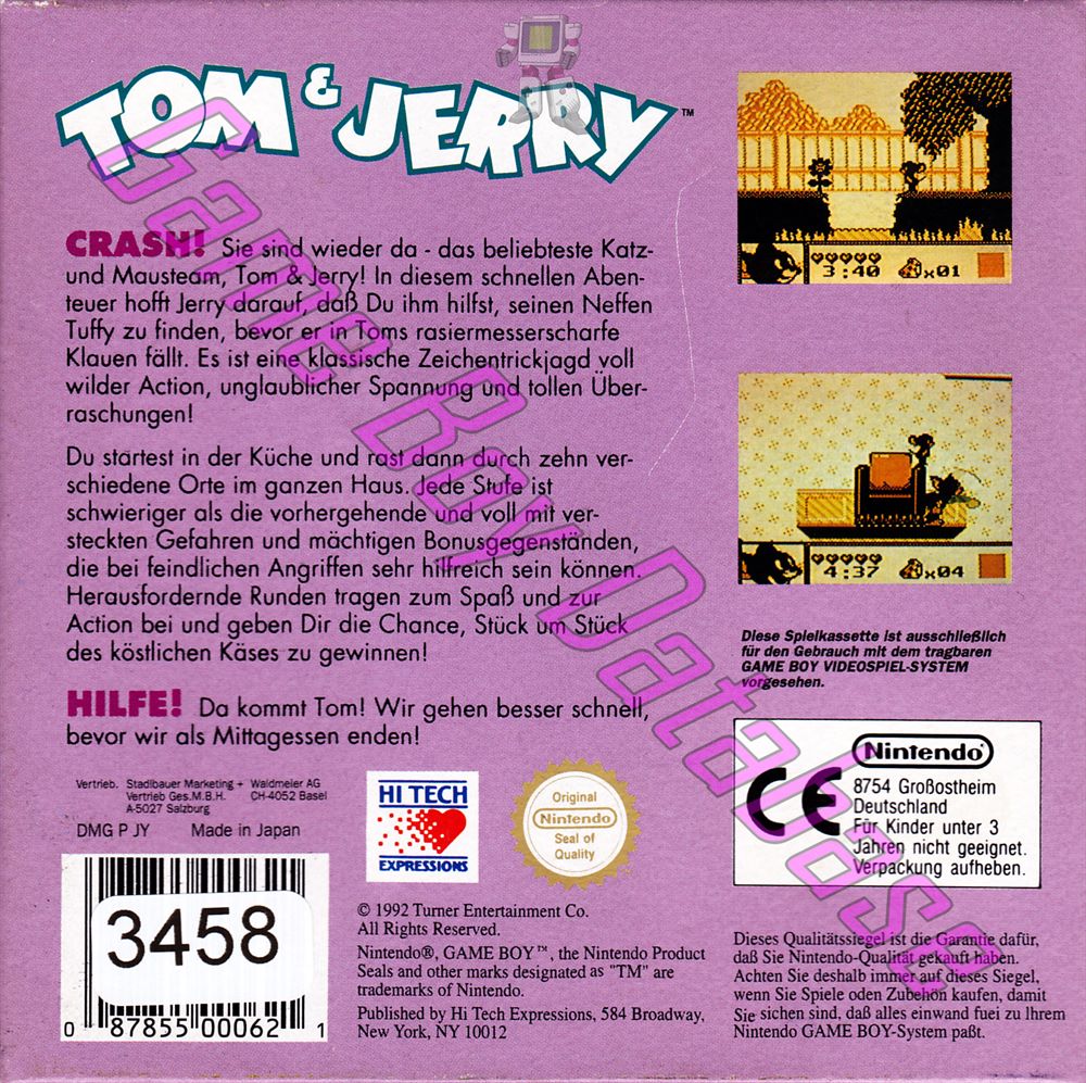 Tom & Jerry FRG Back of the box