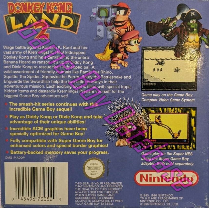 Donkey Kong Land 2 AUS Back of the box