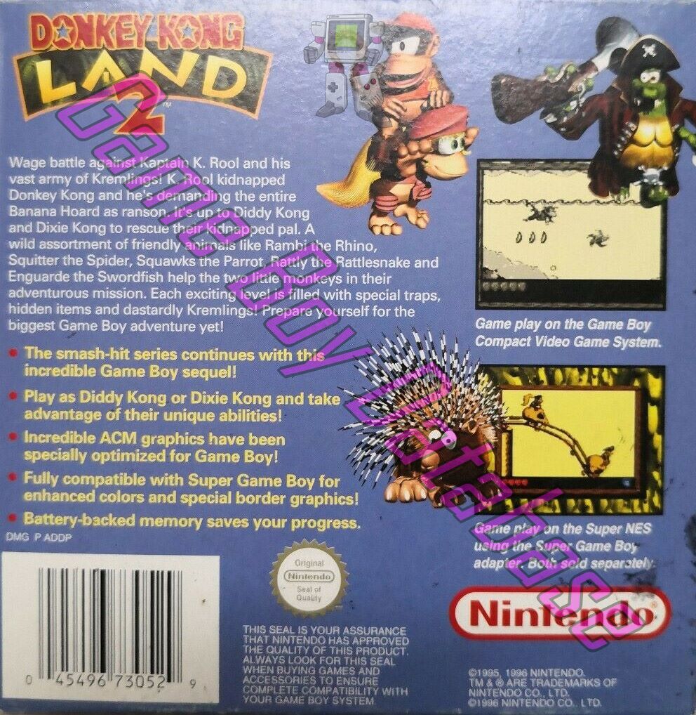 Donkey Kong Land 2 AUS-1 Back of the box