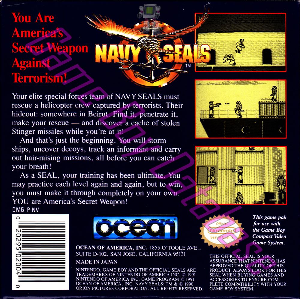 Navy Seals USA Back of the box