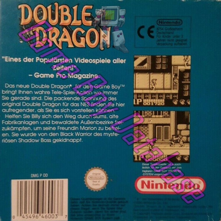 Double Dragon FRG Back of the box